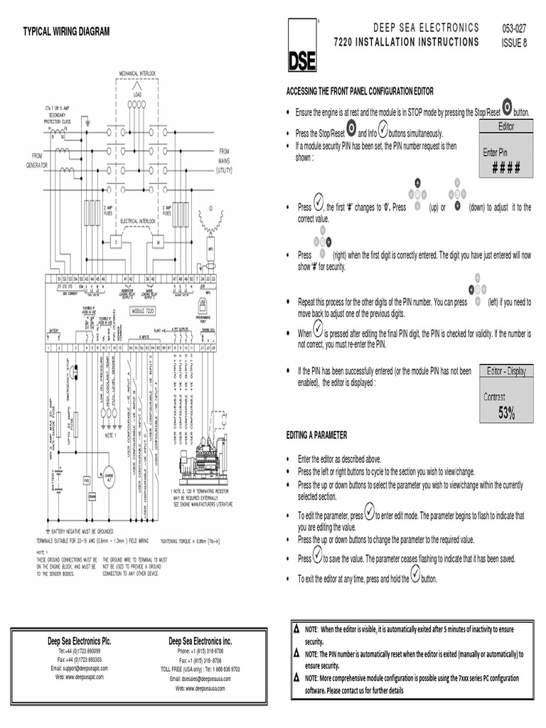Deep Sea Electronics Installation Guide | PDF | Mains Electricity ...