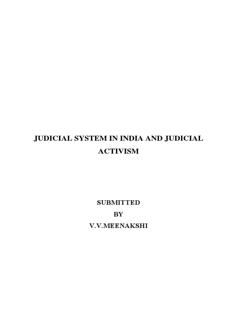 Judicial Activism in India: An Analysis of the Role and Structure of ...