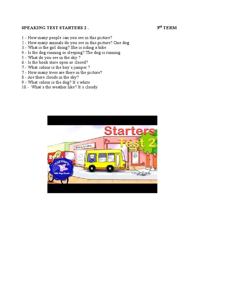 Speaking Test Starters 2 - 3 Term | PDF