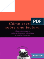 Como Escribir Sobre Una Lectura - Carme Font