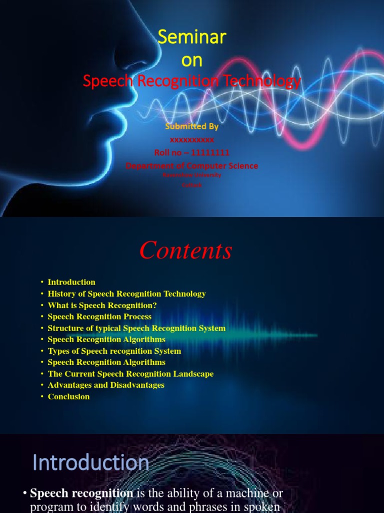 Overview of Speech Recognition Technology | PDF | Speech Recognition ...