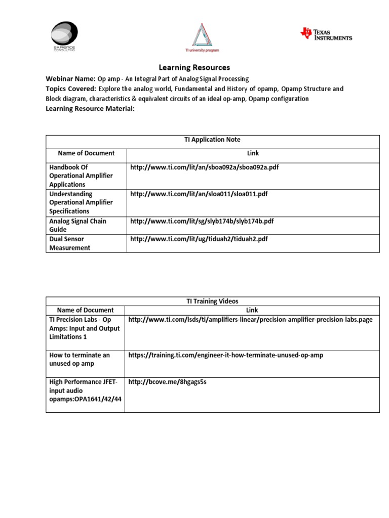 Op Amp Applications and Resources Guide | PDF