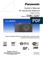Dmc-Gx7: Owner's Manual For Advanced Features