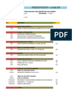 Presupuesto - Losa Deportiva San Isidro 2016 2