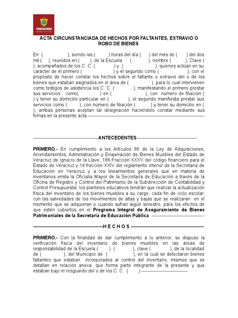 formatoactacircunstanciadadehechos.doc Política Gobierno