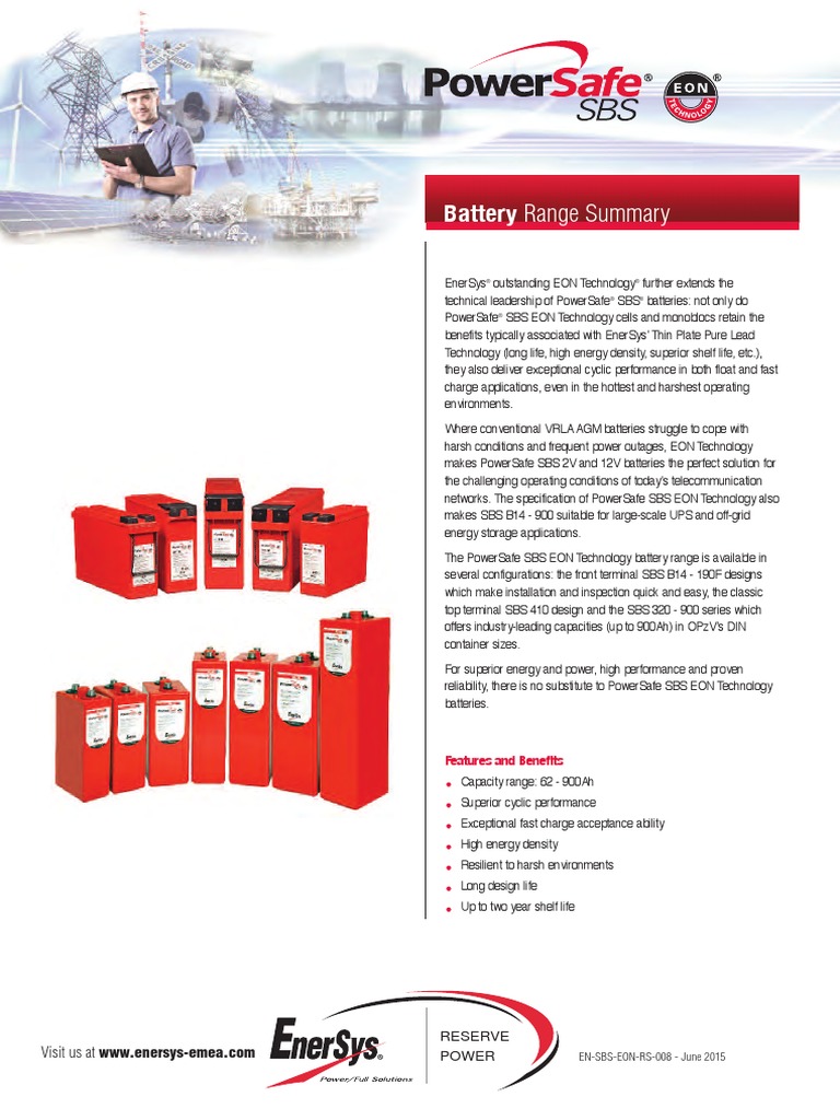 Data Sheet Powersafe Battery Professional | PDF | Electricity ...
