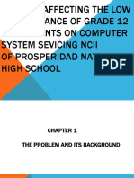 Factors Affecting The Low Performance of Grade 12 Ict Students On Computer System Sevicing Ncii of Prosperidad National High School