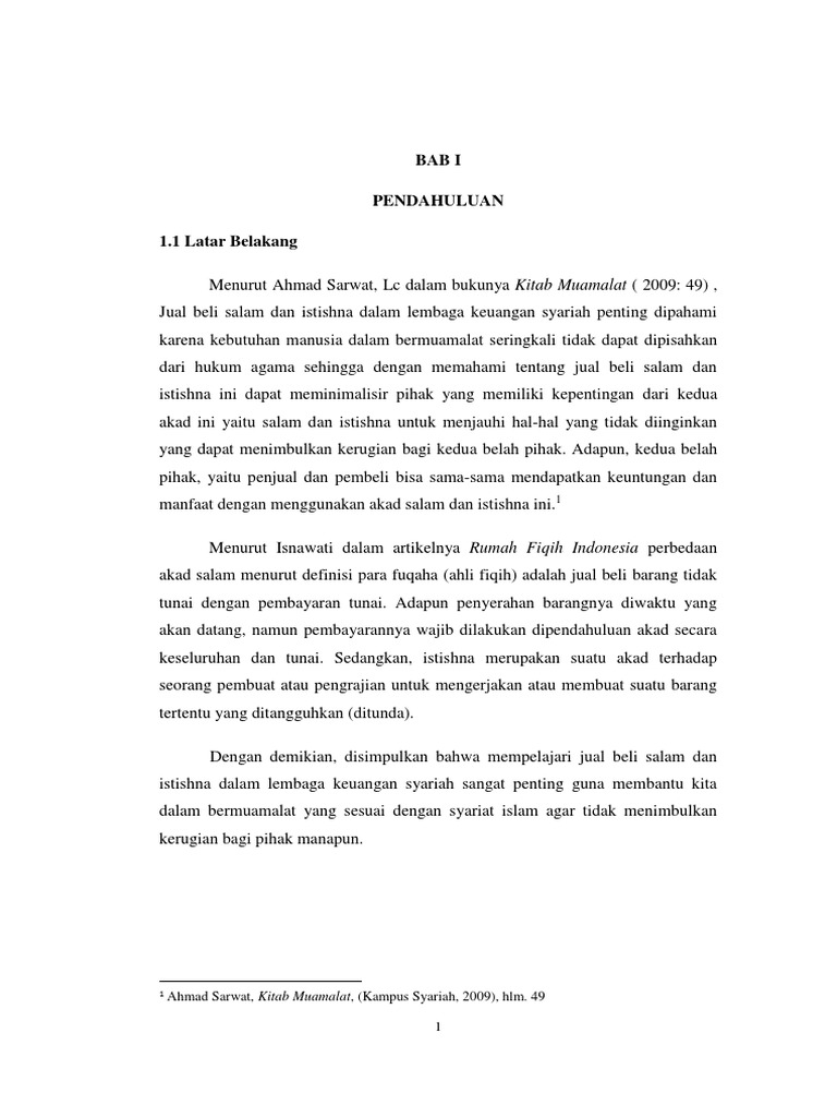 Bab I Pendahuluan 1 1 Latar Belakang Ahmad Sarwat Kitab Muamalat Kampus Syariah 2009 Hlm 49