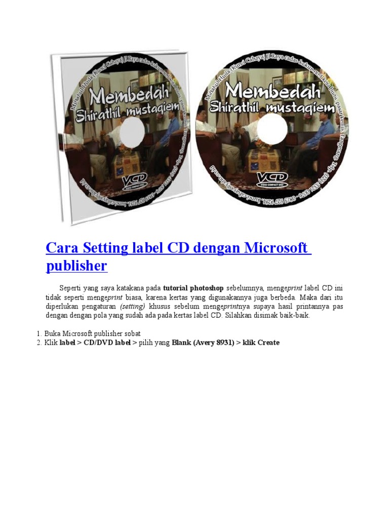 Creating Custom CD Labels in Microsoft Publisher PDF