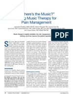 “Where’s the Music” - Using Music Therapy for Pain Management
