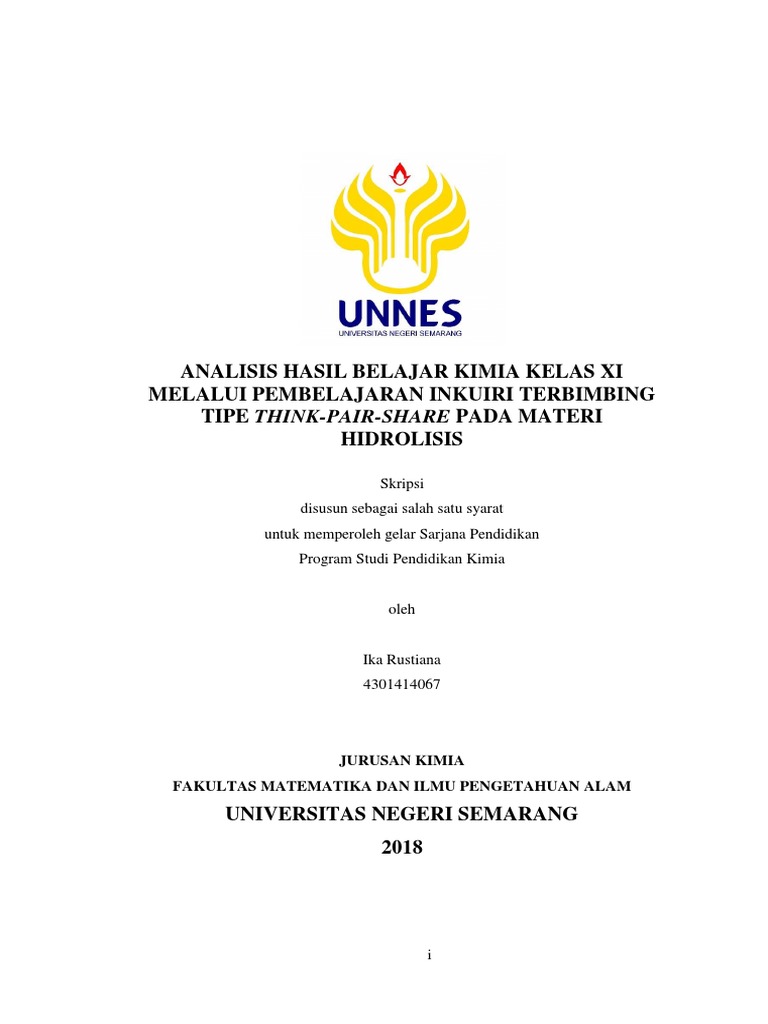 Skripsi Unnes 2018 Ide Judul Skripsi Universitas