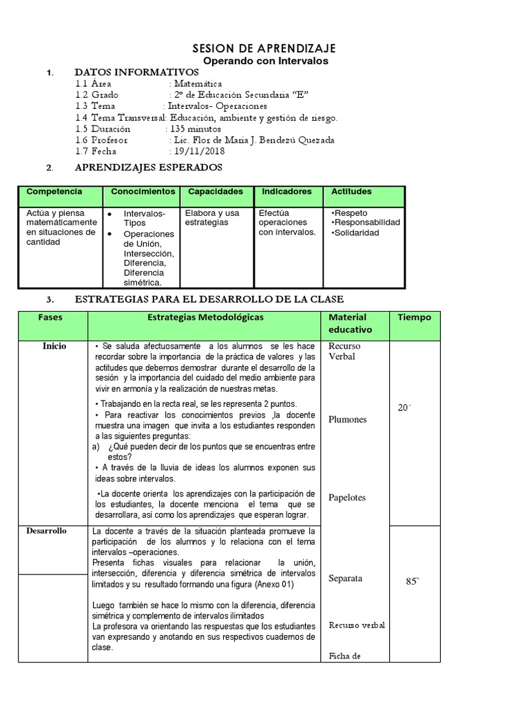 Intervalos Operaciones Pdf Intervalo Matemáticas Espacio