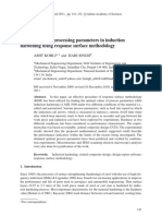 Optimization of Processing Parameters in Induction Hardening Using Response Surface Methodology