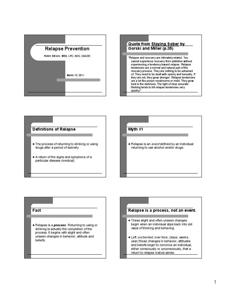 Relapse Prevention | Relapse | Twelve Step Program