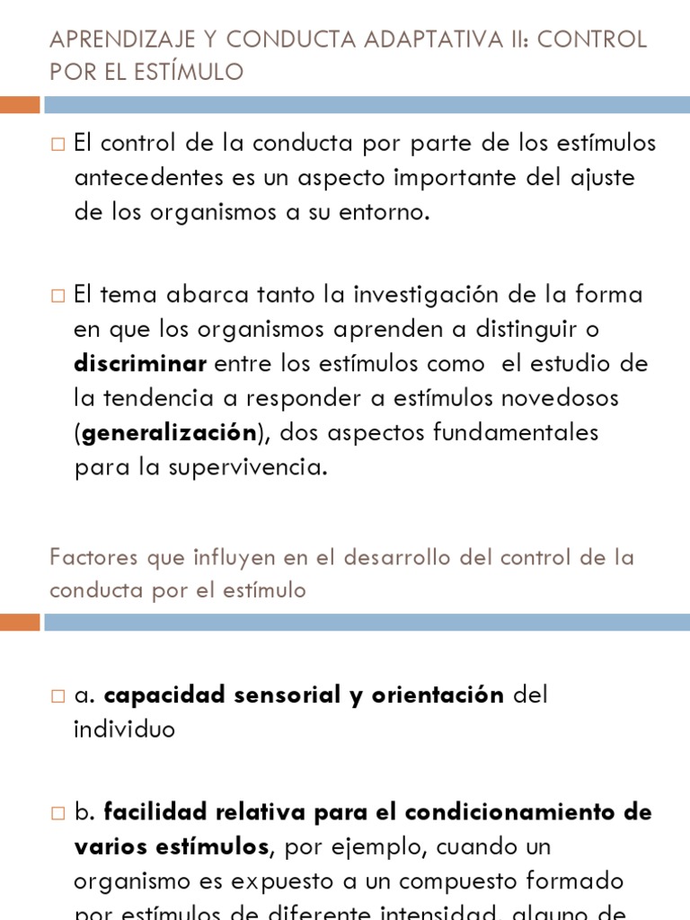 Control de Conducta por Estímulos | PDF | Comportamiento | Ligero
