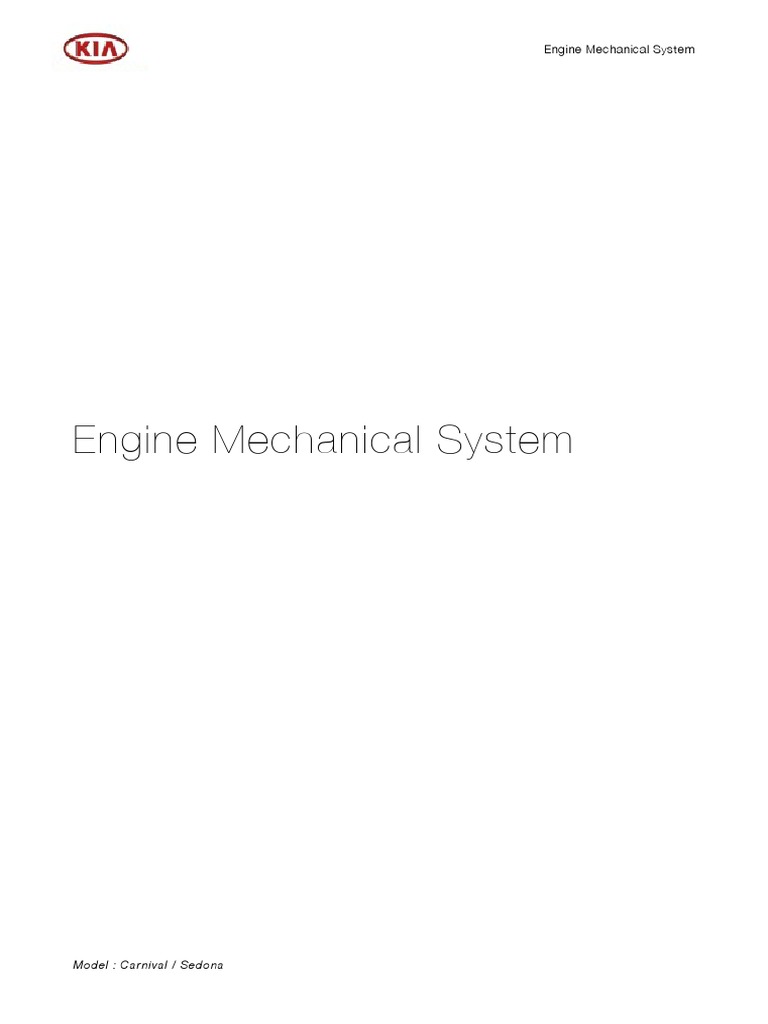 Engine Mechanical System Guide for Carnival/Sedona | PDF | Turbocharger ...