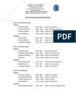 Schedule For Grand Demonstration: March 14, 2018 (Wednesday)