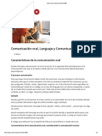 Comunicación Oral, Lenguaje y Comunicación