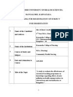 RAJIV GANDHI UNIVERSITY OF HEALTH SCIENCES, BANGALORE, KARNATAKA. PERFORMA FOR REGISTRATION OF SUBJECT FOR DISSERTATION MS. SUMAN DAHYIA