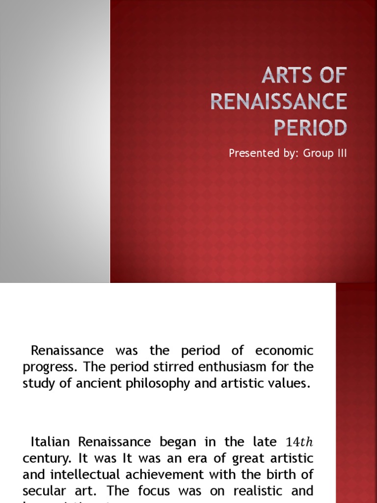 Arts of Renaissance Period | PDF | Renaissance Art | Renaissance