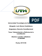 Derecho Constitucional Honduras interpretación reforma