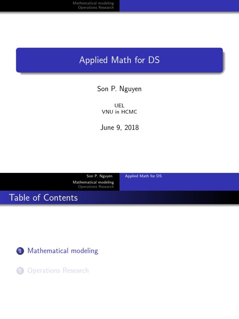 Applied math for ds son p nguyen pdf linear programming