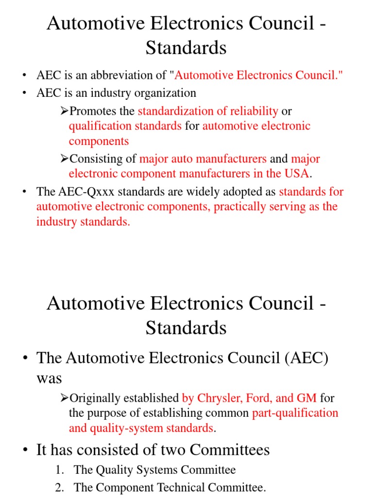 Automotive Electronics Council Standards PDF Electronics Capacitor