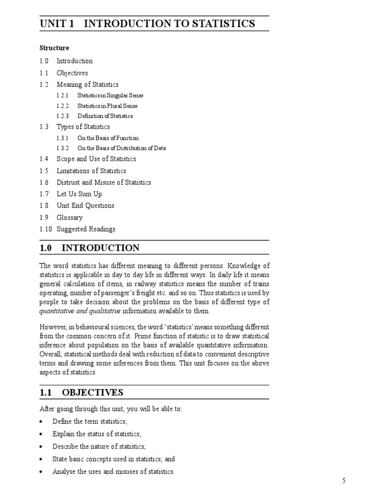 Introduction to Statistics: Key Concepts | PDF | Statistics | Data