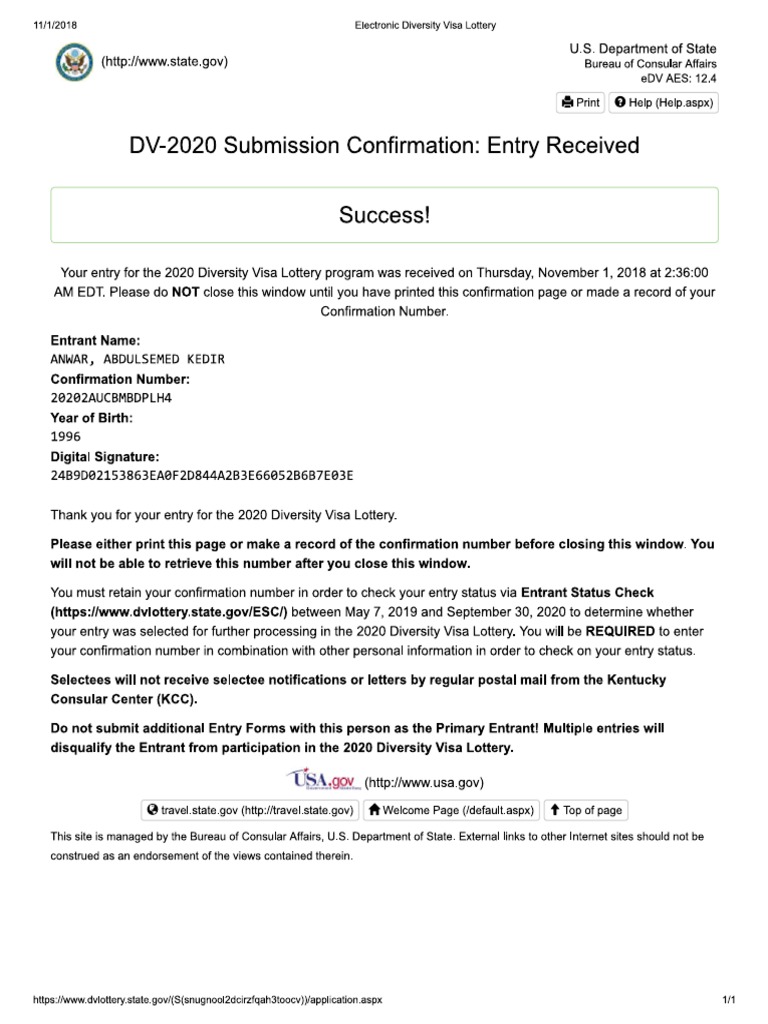 Diversity Visa Lottery | PDF