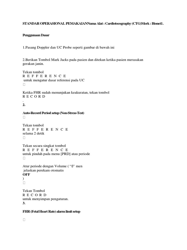 SOP Pemasangan Cardiotocography (CTG) | PDF | Kesehatan Holistik ...