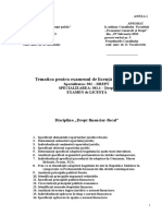 Tematica Pentru Examenul de Licenţă În Anul 2013: Disciplina Drept Financiar-Fiscal"