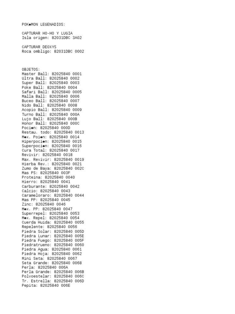 Cheats Pokemon Rojo Fuego Pdf