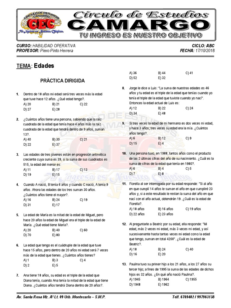 Edades | PDF | Ocio | Deportes