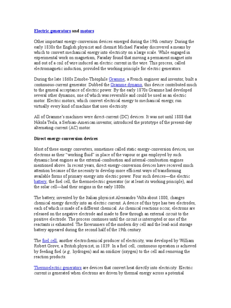 Electric Generators and Motors PDF Electric Generator Nuclear Fusion