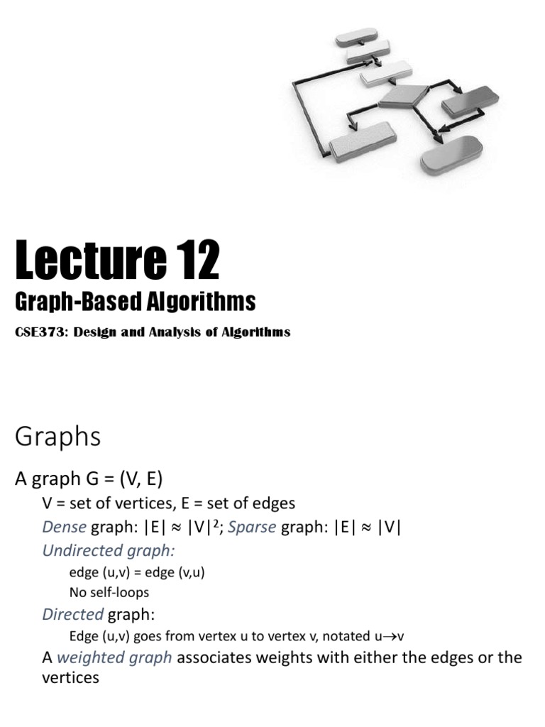 Graph-Based Algorithms: CSE373: Design and Analysis of Algorithms | PDF