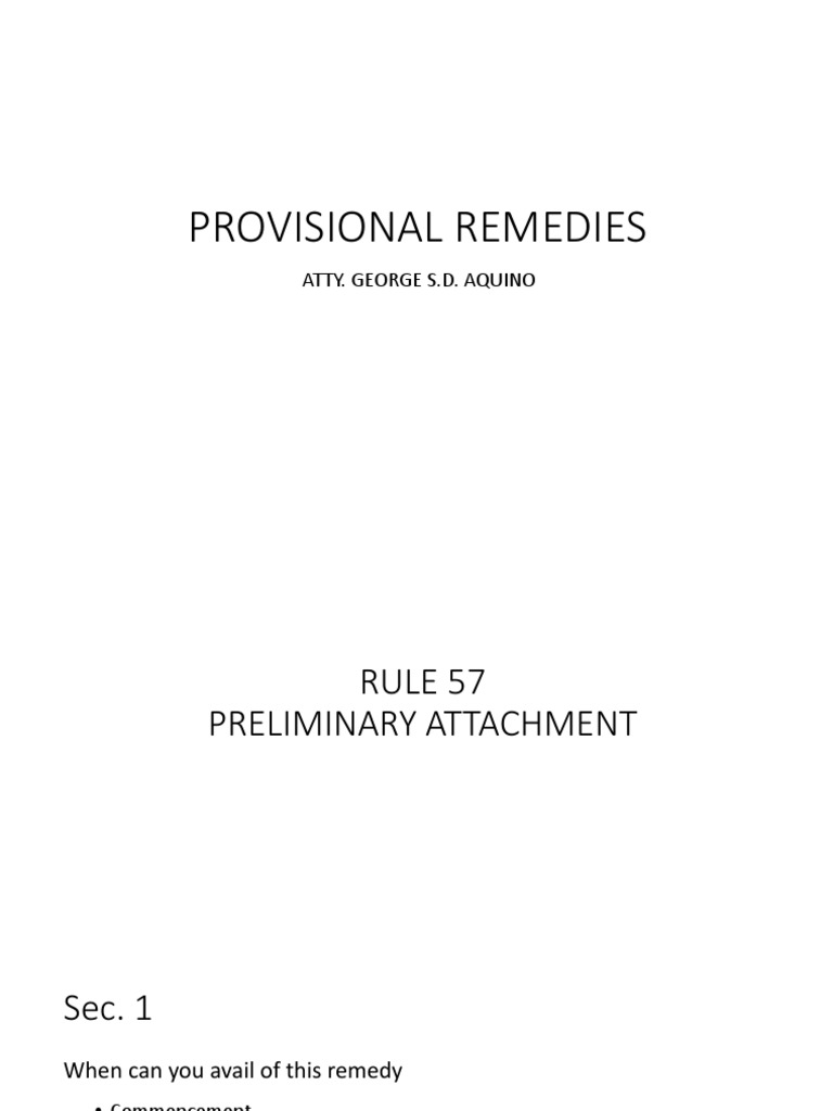 Provisional Remedies (5761) by Prof. S.D. Aquino PDF Receivership Injunction