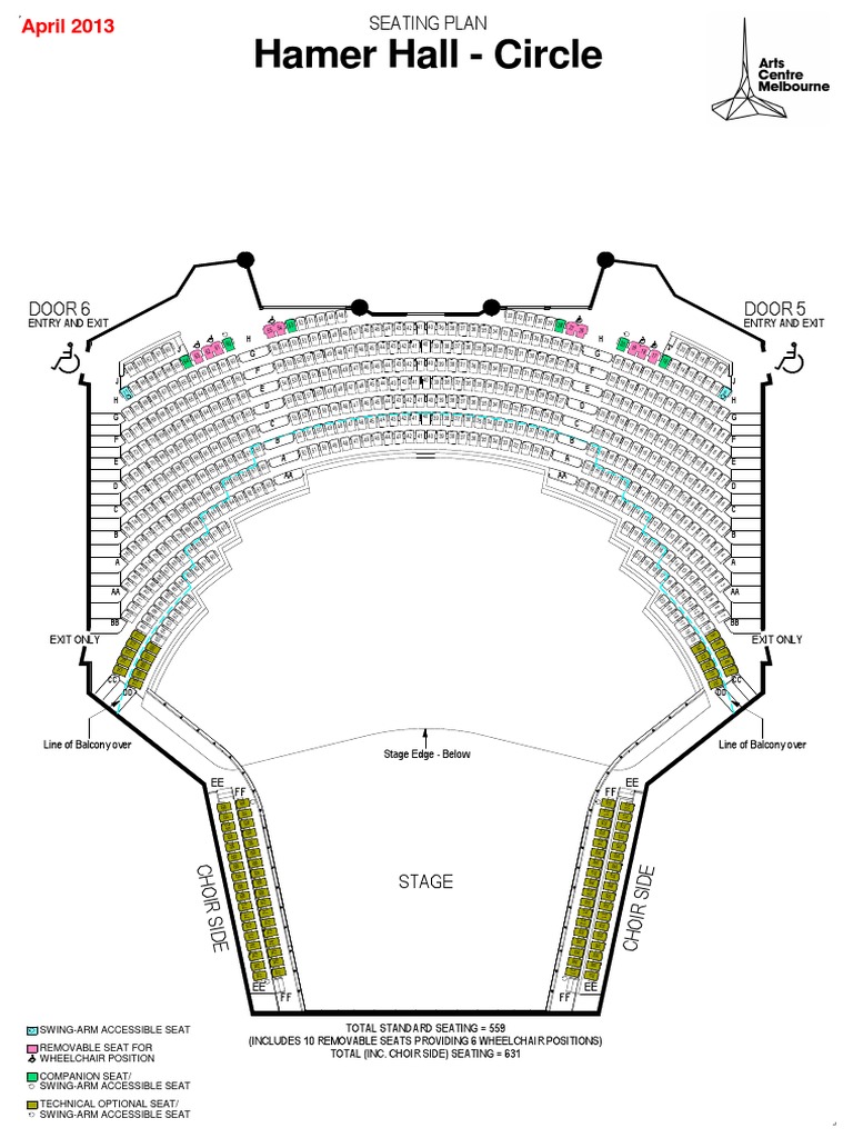 Hamer hall seating plan circle a concise floor plan layout for