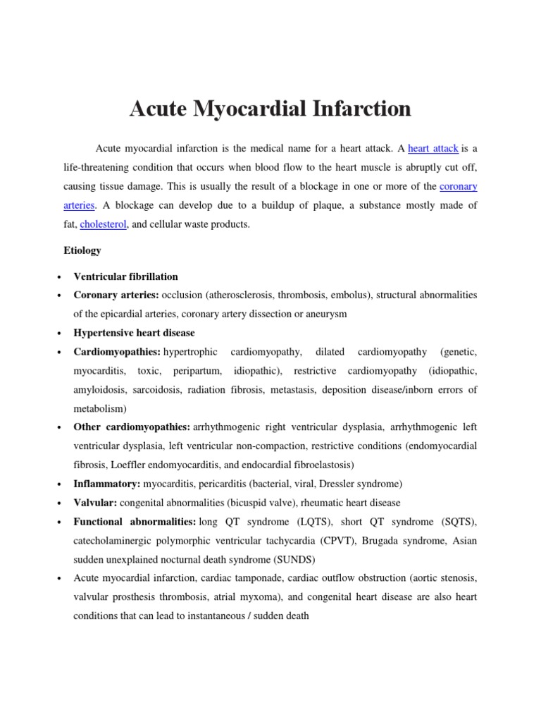 Understanding Acute Myocardial Infarction | PDF | Heart | Myocardial ...