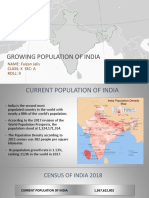 Growing Population of India: NAME: Faizan Jalis Class: X Sec: A Roll: 9