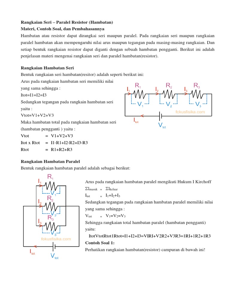 Soal Rangkaian Seri &amp; Paralel