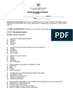 Prueba Lectura Octavo Cuento "Dos Pesos de Agua"