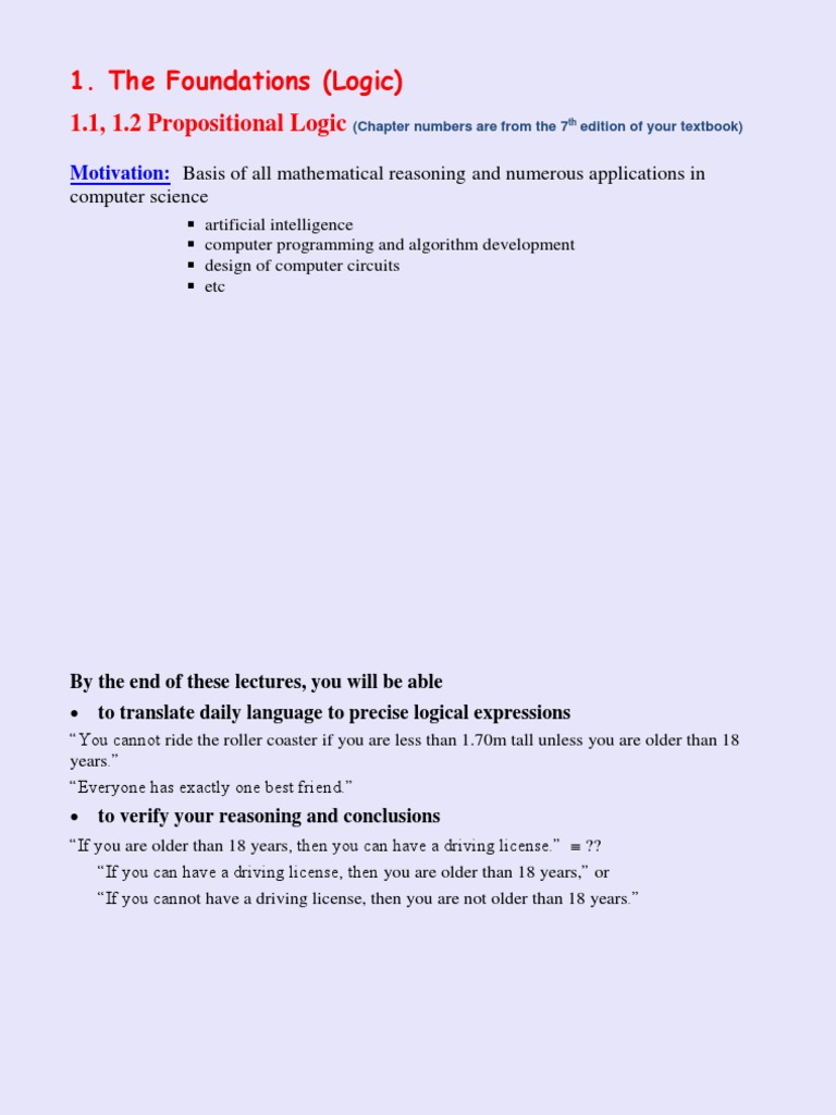 Comp106 Logic | PDF | Theorem | Mathematical Proof