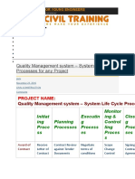 Quality Management System - System Life Cycle Processes For Any Project