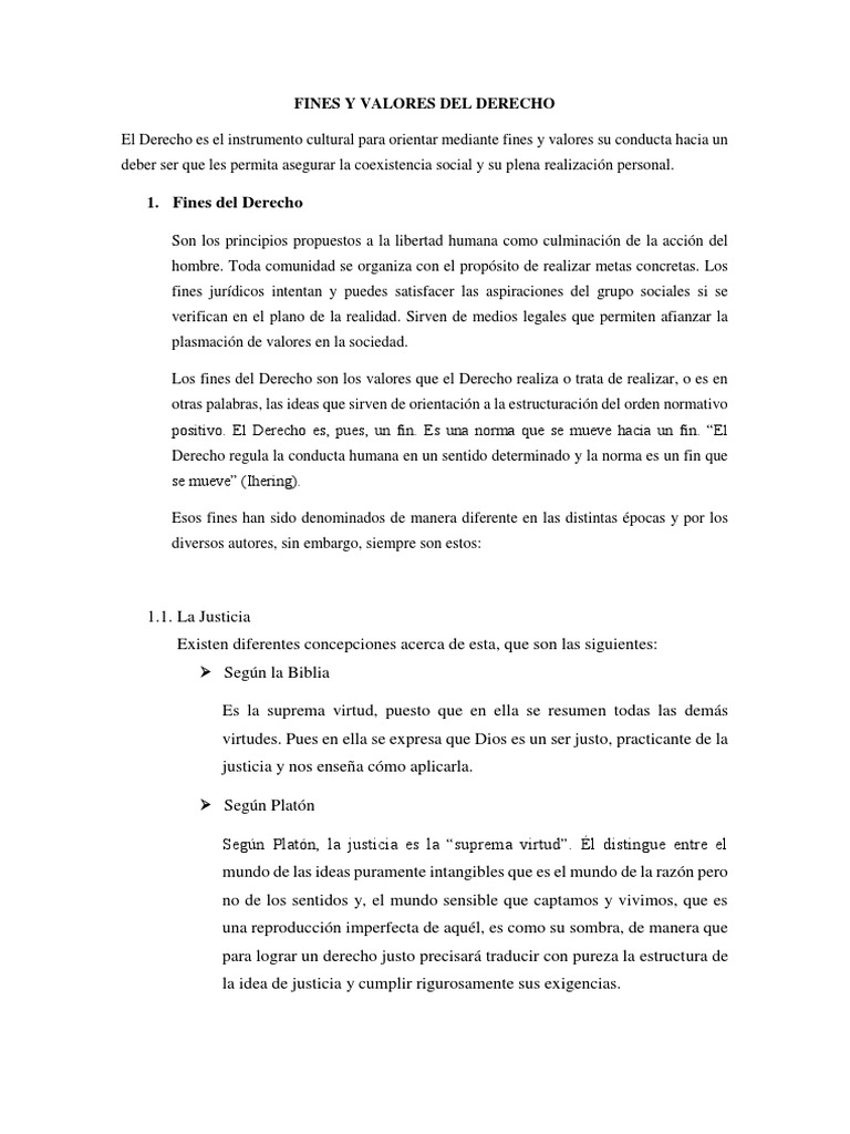 Fines y Valores del Derecho | PDF | Justicia | Crimen y violencia