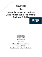 Advocacy Policy Article