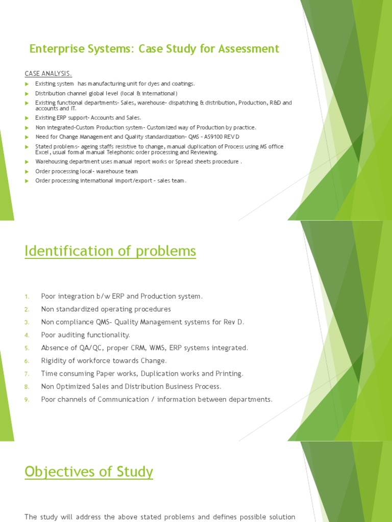 Enterprise Systems: Case Study For Assessment | PDF | Business | Computers