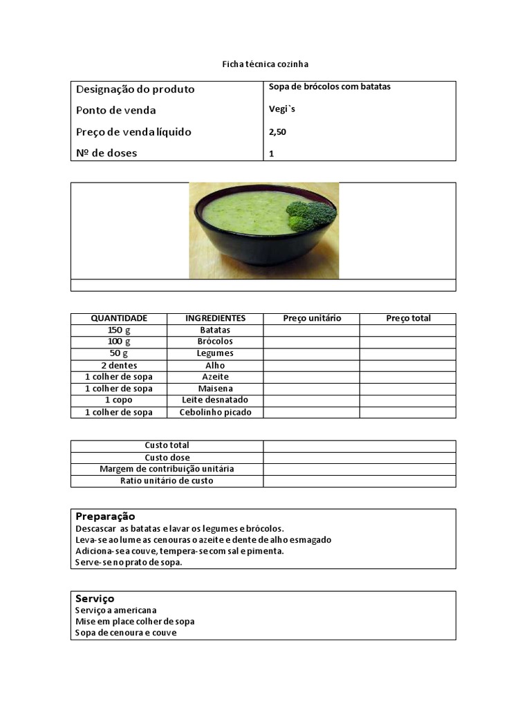 Fichas Técnicas PDF | PDF | Caldo | Alimentos