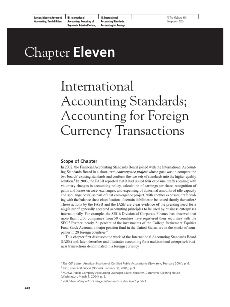 Eleven International Accounting Standards Accounting For Foreign