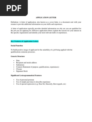 Application Letter
