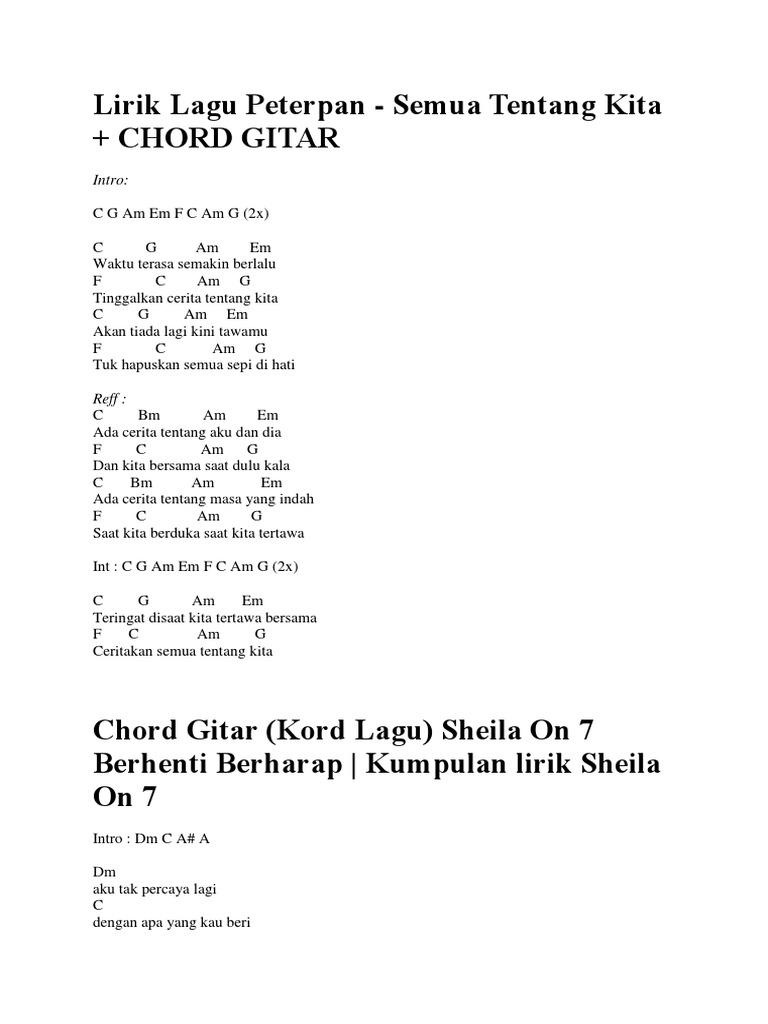 Lirik Lagu Sheila on 7 / original release date: lirik lagu